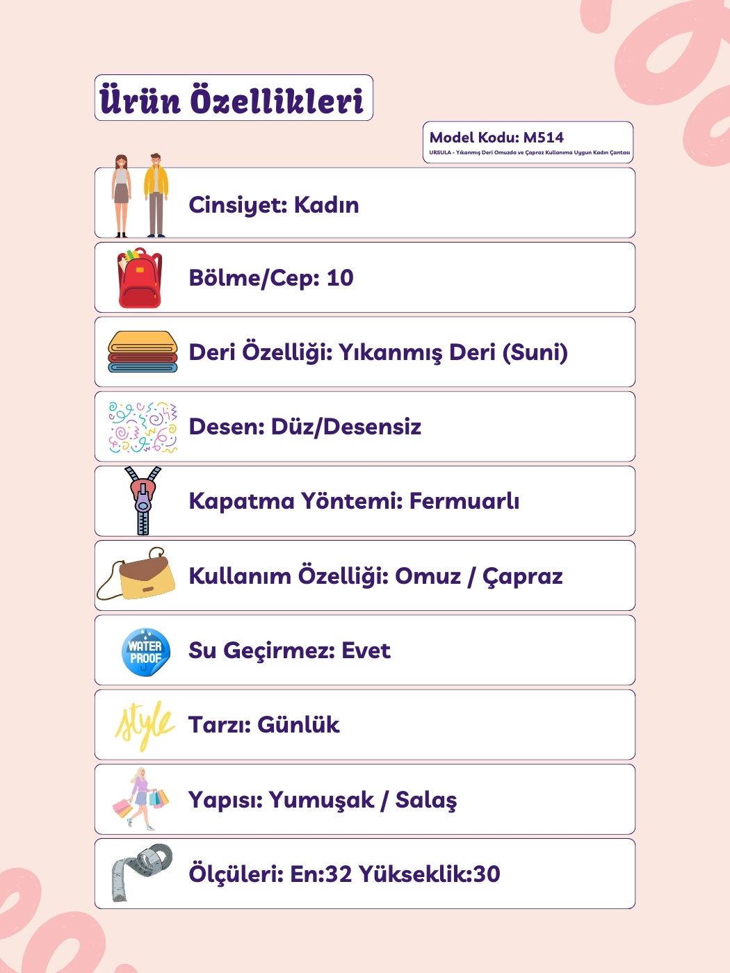 URSULA%20-%20Yıkanmış%20Deri%20Omuzda%20ve%20Çapraz%20Kullanıma%20Uygun%20Kadın%20Çantası